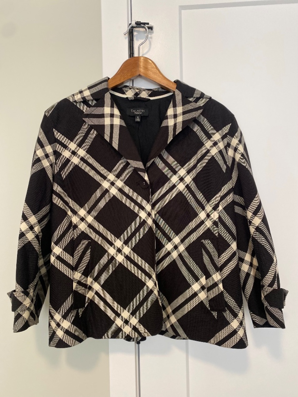 Talbots Plaid Cropped Blazer